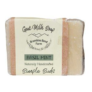 Goat Milk Soap Basil Mint Brambles Bend Farm Handmade 5 Oz Natural